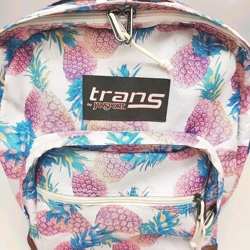 Jansport Trans Backpack Bag Tote Pink Pineapple School 18